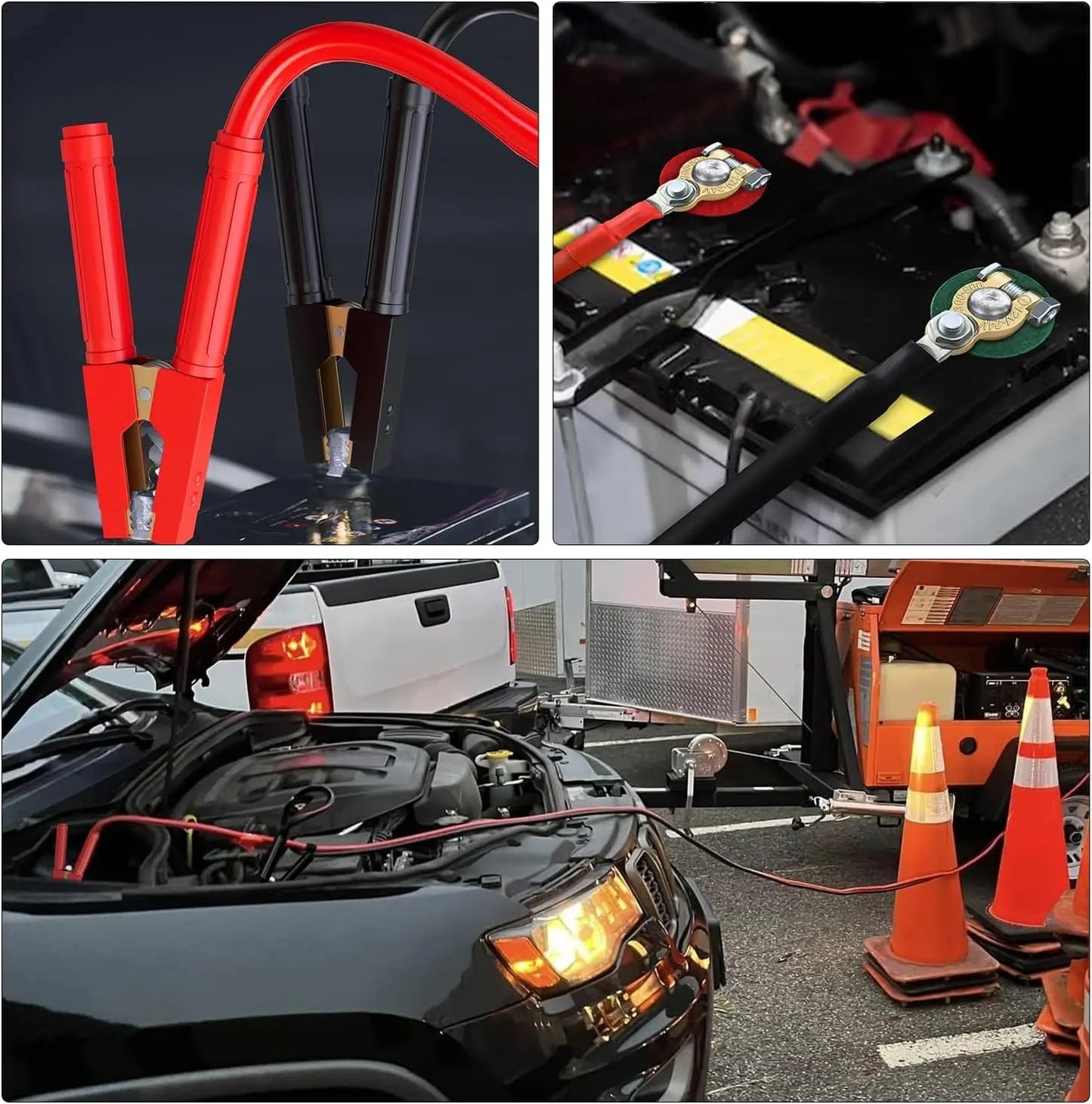 Nilight 0 Gauge 25 Feet Heavy Duty Jumper Cables 1000 Amp Booster Battery Cables with Permanent Installation Kit and Quick Connect Plug Includes Carrying Bag for 12V & 24V Cars Suvs and Trucks Summervibes