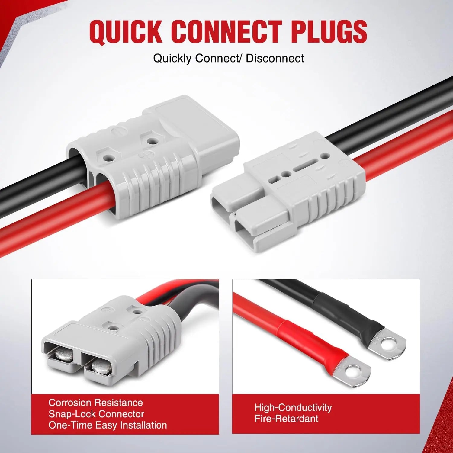 Nilight 0 Gauge 25 Feet Heavy Duty Jumper Cables 1000 Amp Booster Battery Cables with Permanent Installation Kit and Quick Connect Plug Includes Carrying Bag for 12V & 24V Cars Suvs and Trucks Summervibes
