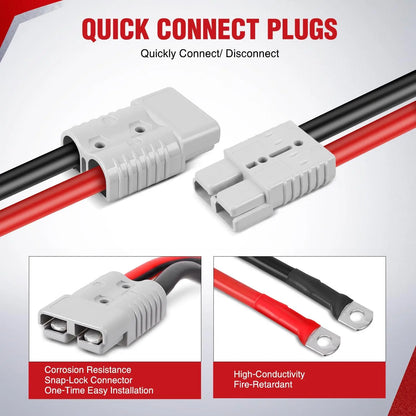 Nilight 0 Gauge 25 Feet Heavy Duty Jumper Cables 1000 Amp Booster Battery Cables with Permanent Installation Kit and Quick Connect Plug Includes Carrying Bag for 12V & 24V Cars Suvs and Trucks Summervibes