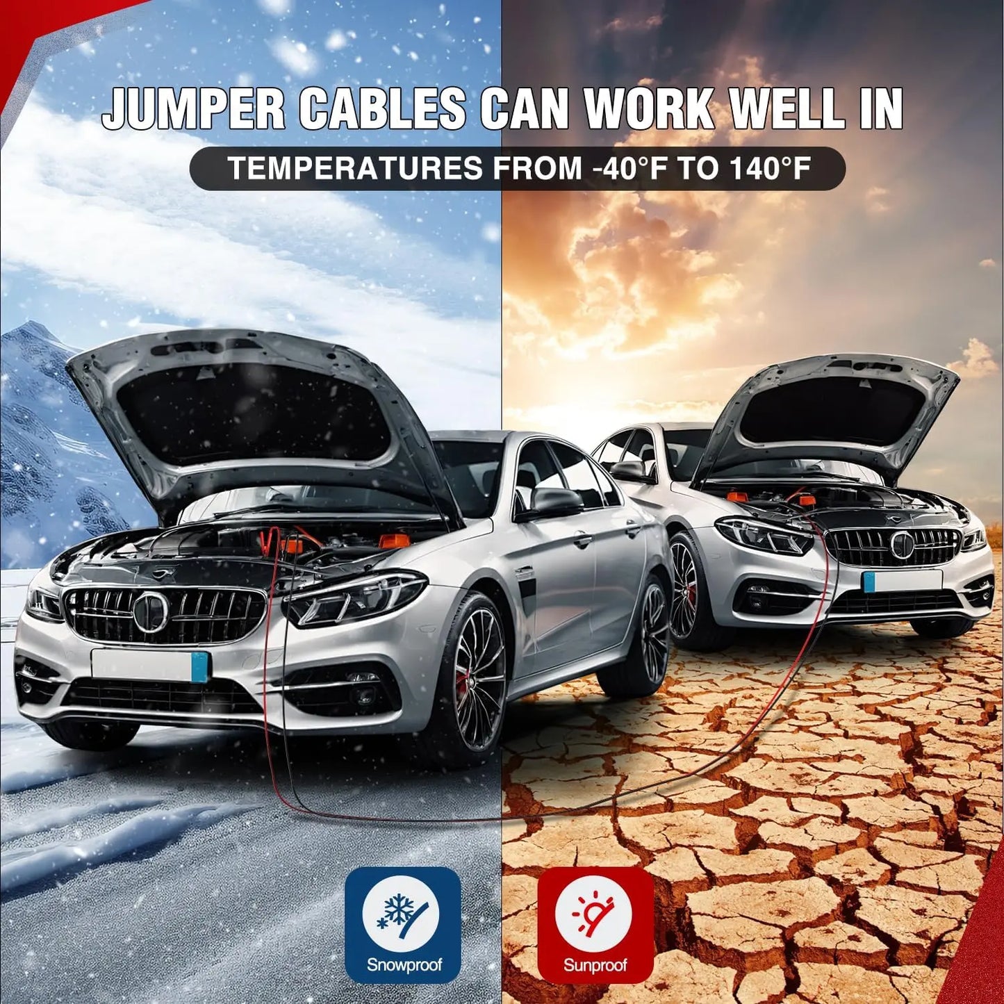 Nilight 0 Gauge 25 Feet Heavy Duty Jumper Cables 1000 Amp Booster Battery Cables with Permanent Installation Kit and Quick Connect Plug Includes Carrying Bag for 12V & 24V Cars Suvs and Trucks Summervibes